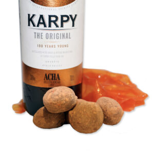 trufas de karpy acha, licor de naranja vasco